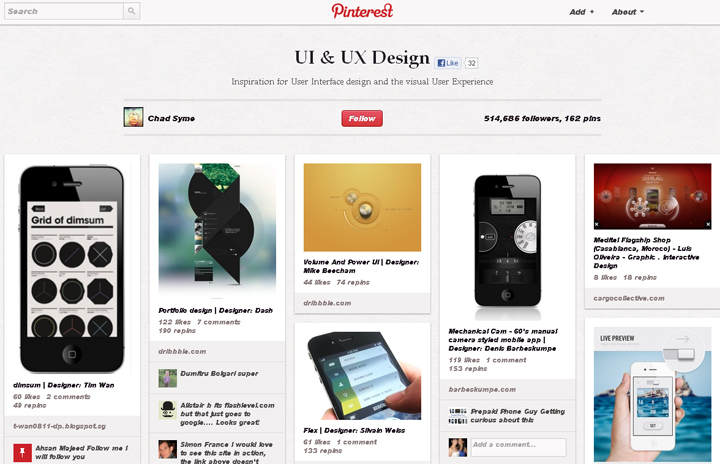 UI and UX on Pinterest