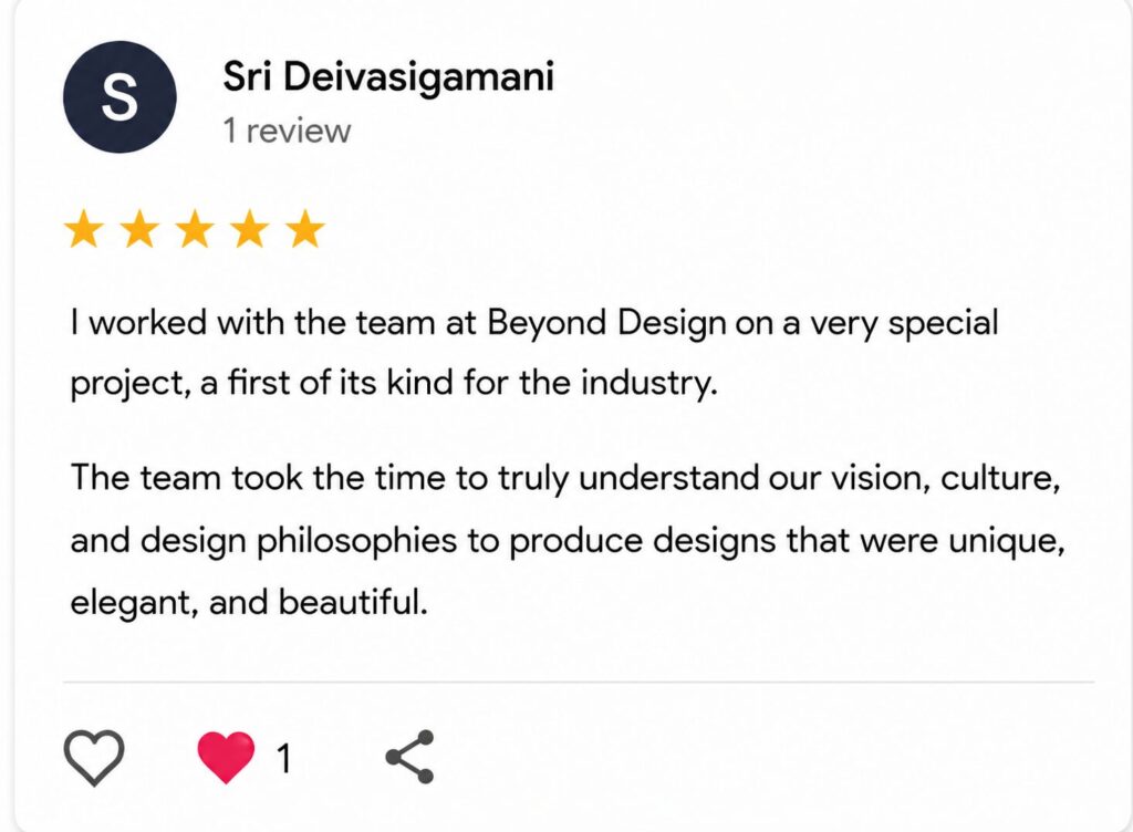 A 5 star review a client left us.